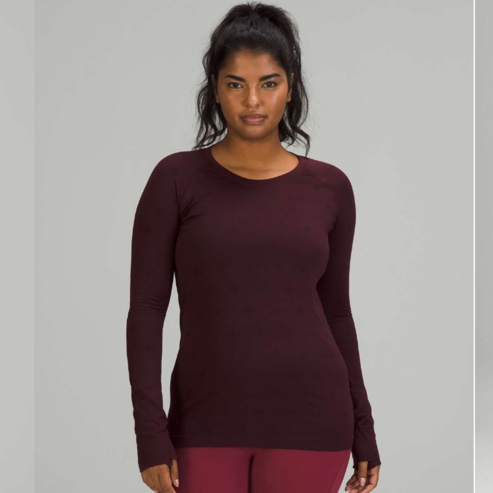lululemon athletica Long Sleeve Top in Deep Burgundy